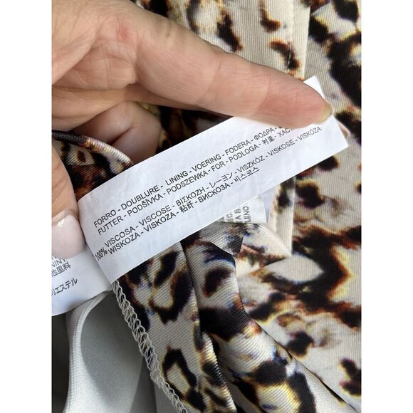 Zara Animal Print Faux Leather Trim Peplum Hem Top - Size Small - Multicolored - Picture 6 of 6